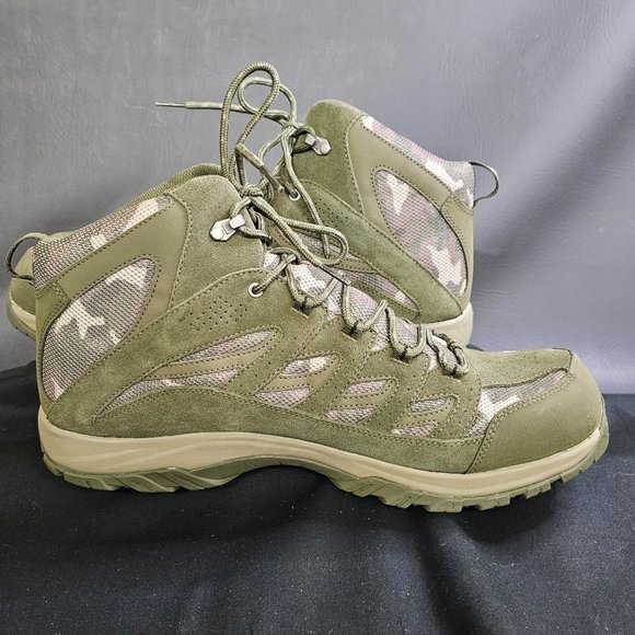 Columbia Hiking Boot Mens Crestwood Mid Waterproof Green BM5371-384 sz 16 - Picture 4 of 7